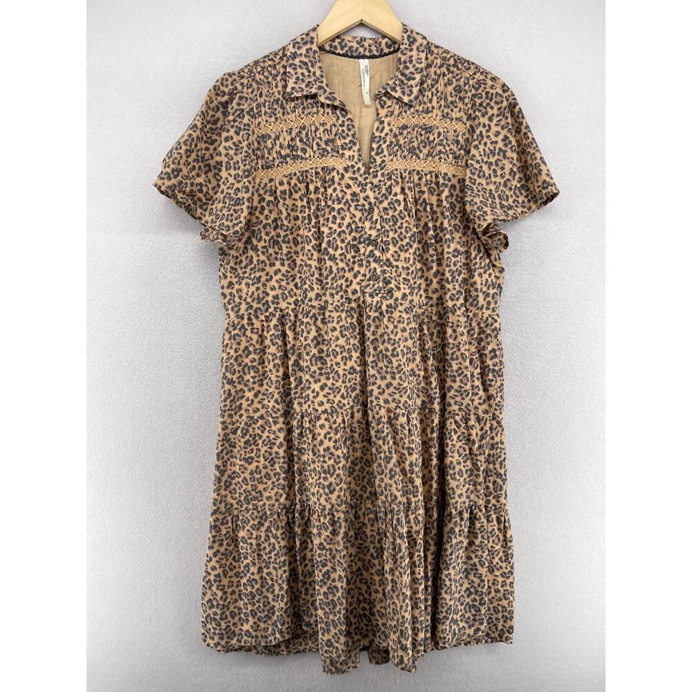 Anthropologie Leopard Print Midi Dress